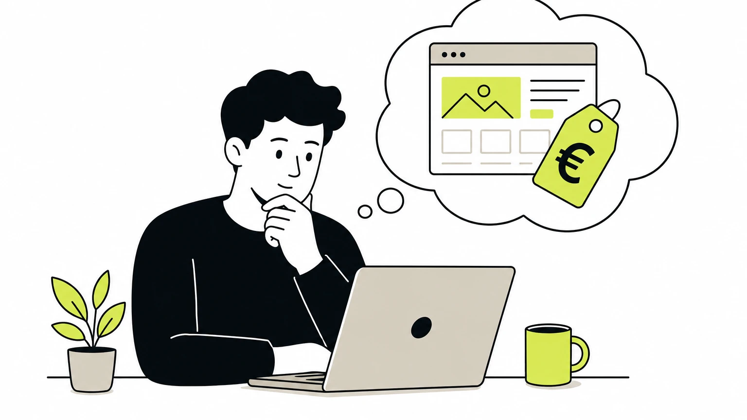 Tabla con rangos orientativos y costes recurrentes de una web para un pequeño negocio